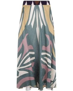 VOLANTIS Safi Round Midi Skirt - Blue