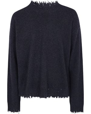 Uma Wang "Plain Ws" Round Neck Top - Blue