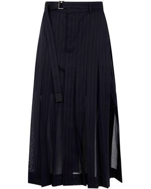 Sacai High Twist Voile Skirt Clothing - Blue