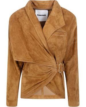 DARKPARK "Cindy" Suede Contour Jacket - Brown
