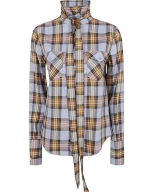 Chloé Shirt With Tie Cowboy Shirt - Gray