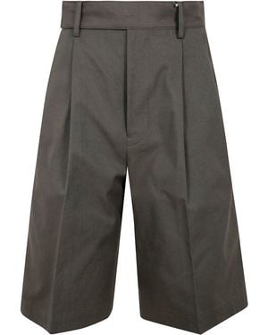 Yohji Yamamoto R-4Tuck Short Trousers - Grey