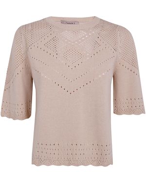 Twinset Round Neck Jumper - Natural