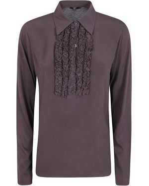 Seventy Jumper Polo Neck "Jersey Crepe" - Purple