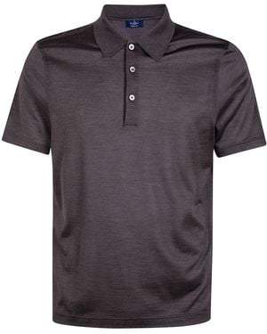 Barba Napoli Silk Polo Shirt - Grey