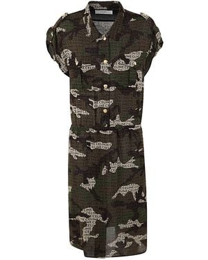 Celine Robe Chemise Poches Army - Black