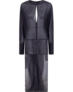 DARKPARK Marine Keyhole Neckline Voile Shirt - Black