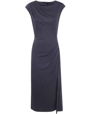 Ralph Lauren Pleated Boat Neck Maxi Dress - Black