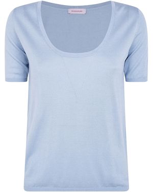 Rossopuro Short Sleeved U Neck T-Shirt - Blue