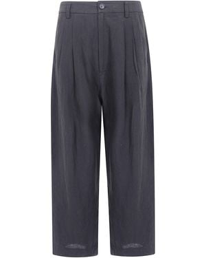 Ziggy Chen Trousers Pleated Tapered Trouser - Blue