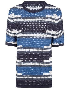 Daily Paper Kente Stripe Knit Shirt - Blue