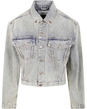 Entire studios "Shrunken" Denim Jacket - Green