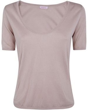 Rossopuro Short Sleeved U Neck T-Shirt - Pink