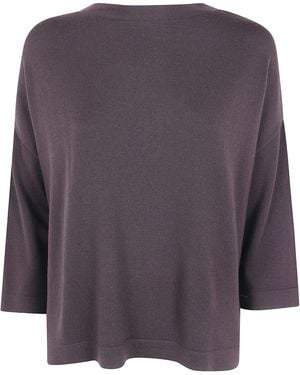 Ma'ry'ya Maglione Merino "Boat Neck" - Viola
