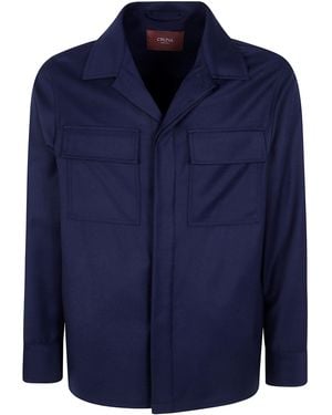 Cruna Shirt Chest Flap Patch Pockets "Bruges" - Blue