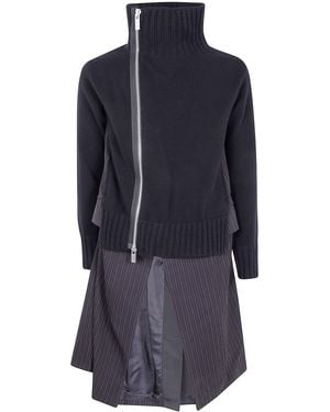 Sacai Knit Coat Dress - Blue
