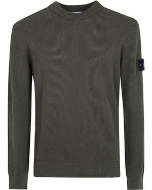 Stone Island Jumper Military Melange "Round Neck" - Grey