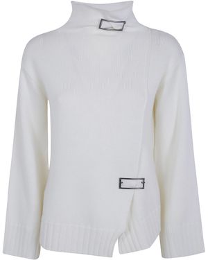 Pierantoniogaspari Jumper With Buckles "1V6817M. Qa8 V02 Milk" - Grey
