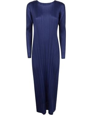 Pleats Please Issey Miyake Abito Lungo - Blu