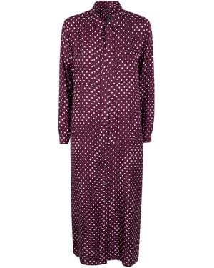 Laura Urbinati Belt Long Sleeves Shirt Dress - Purple