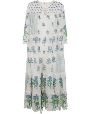 UPAVITA Dress 3/4 Sleeves Midi - Blue