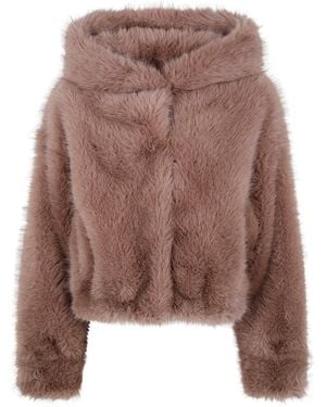 BB COUTURE "Mink" Ecofur Hood Jacket - Brown