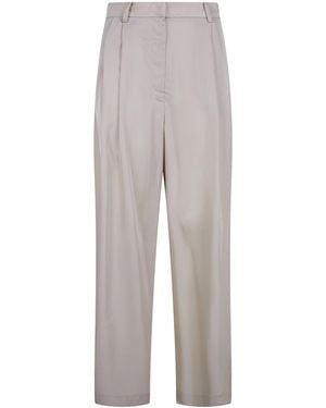 Frankie Shop Marfa Fluid Twill Pleated Trousers - White