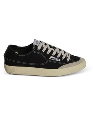 AUTRY WINDSCAPE "Windscape" Low Canvas Suede Sneakers - Black