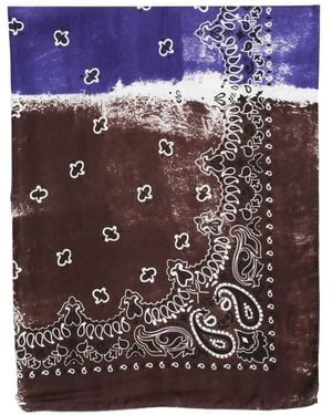 Destin 'Pino Quadra' 130X130 Cm Hand Print - Blue