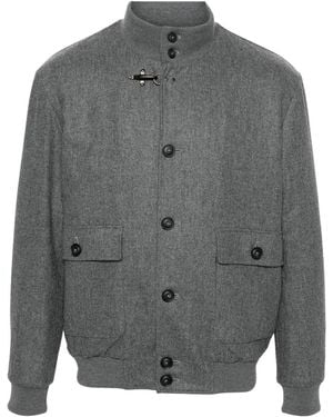 Fay Bomber Jacket Carded Flannel - Grey