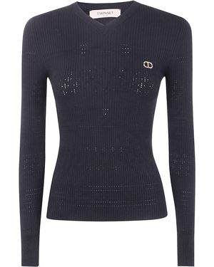 Twinset Long Sleeve Jumper - Blue