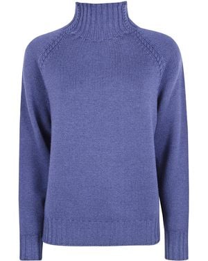 Rossopuro Maglione A Maniche Lunghe Collo Alto - Blu