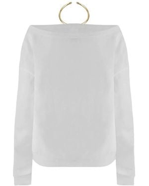 DARKPARK "Erin" Necklace Off Shoulder Top - White