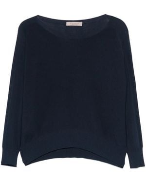 D.exterior D. Exterior Long Sleeves Oversized T-Shirt - Blue