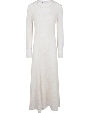 D.exterior D. Exterior Lace Soft Long Sleeves Dress - White