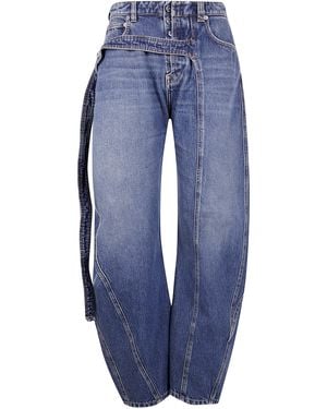 Jean Paul Gaultier Low Waisted With Strap Detail On The Front - Blue