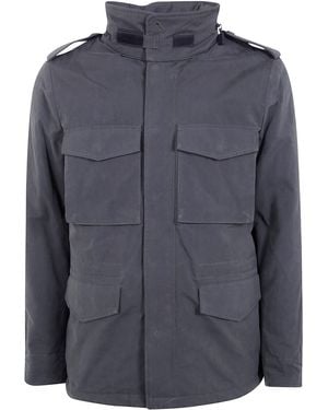 Aspesi Cappotto Con Cappuccio "Minifield" - Blu
