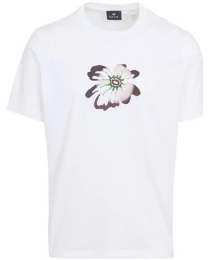 Paul Smith T-Shirt Regular Fit "Flower" - Bianco