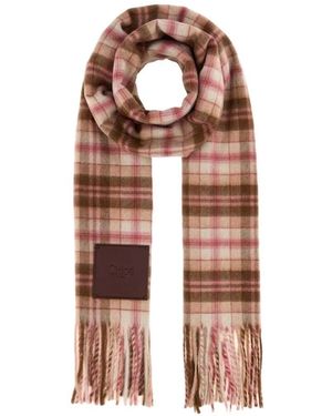 Chloé Checked Scarf - Pink