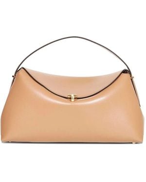 TOTEME "T-Lock Leather" Borsa A Manico Superiore - Neutro