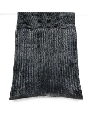 Avant Toi Scarf Hand Painted Destroyed Effect Neck-Warmer - Grey