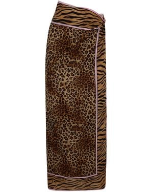 MC2 Saint Barth "Thaiti" Silk Pareo - Brown