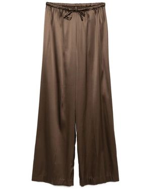 Dries Van Noten Puvis Bis Long 2033 Satin Pants - Brown