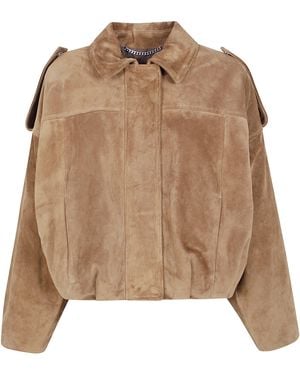 Emmeci Jacket Cropped Leather "Adele Calf" - Brown