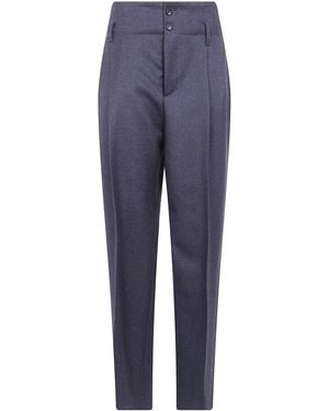 Alberta Ferretti Virgin Wool Trousers - Blue