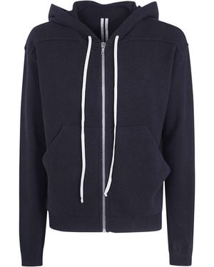 Rick Owens Sweatshirt Zipped Hoodie Jacket - Blue