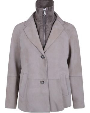 The Jackie Leathers Suede Jacket "Sole" - Grey