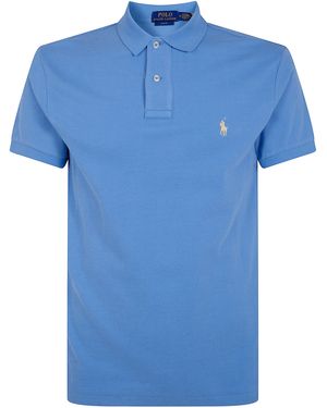 Polo Ralph Lauren Short Sleeves Knit Classic Logo Polo Shirt - Blue
