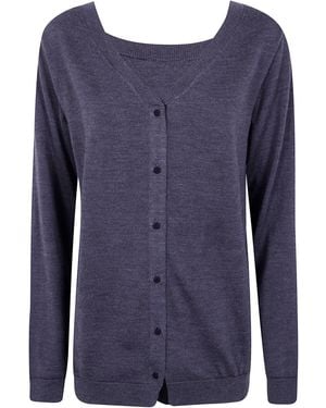 Semicouture Cardigan A Maniche Lunghe - Blu