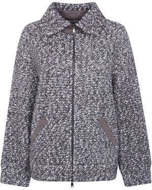 D.exterior D. Exterior Oversized Bomber Jacket Crystal - Gray